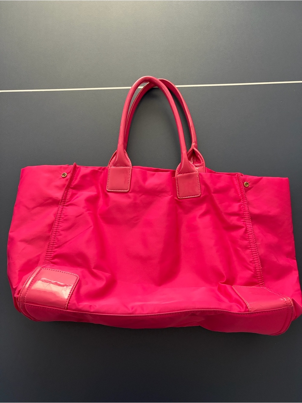 Tory Burch Hot Pink Logo Nylon Ella Large Tote - Picture 5 of 11